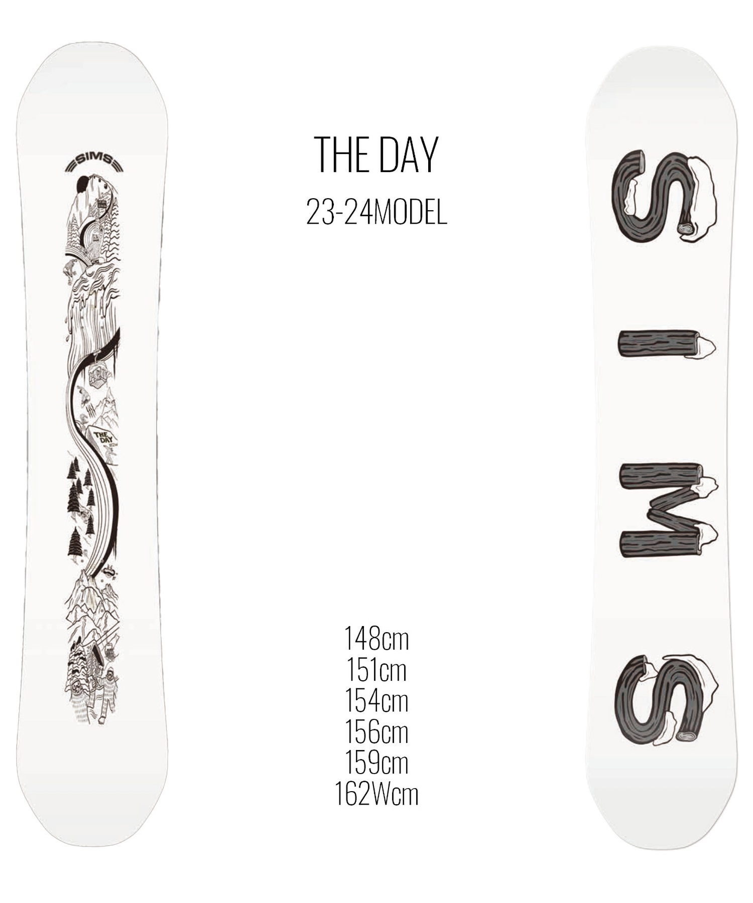 スノーボード 板 メンズ SIMS シムス THE DAY 23-24モデル ムラサキスポーツ KK B24(WHITE-148cm)