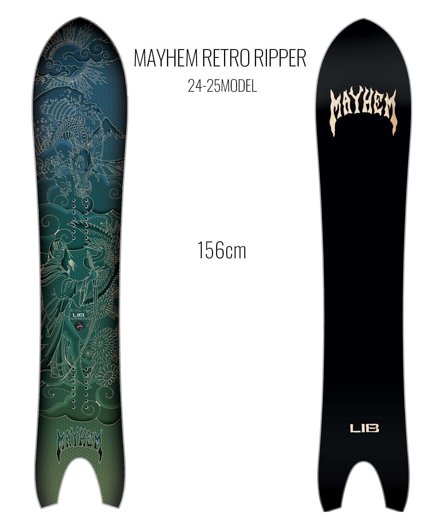 【早期購入】LIBTECH リブテック スノーボード 板 メンズ メイヘム MAYHEM RETRO RIPPER ムラサキスポーツ 24-25モデル LL A26(BK-156cm)