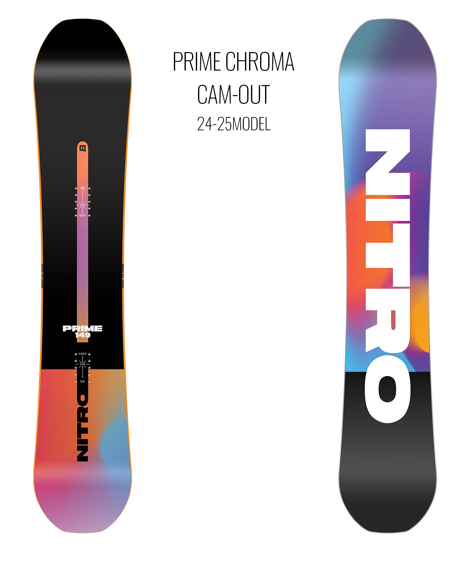 セットアイテム対象 NITRO ナイトロ スノーボード 板 メンズ PRIME CHROMA CAM-OUT ムラサキスポーツ 24-25モデル LL A26(ONECOLOR-149cm)