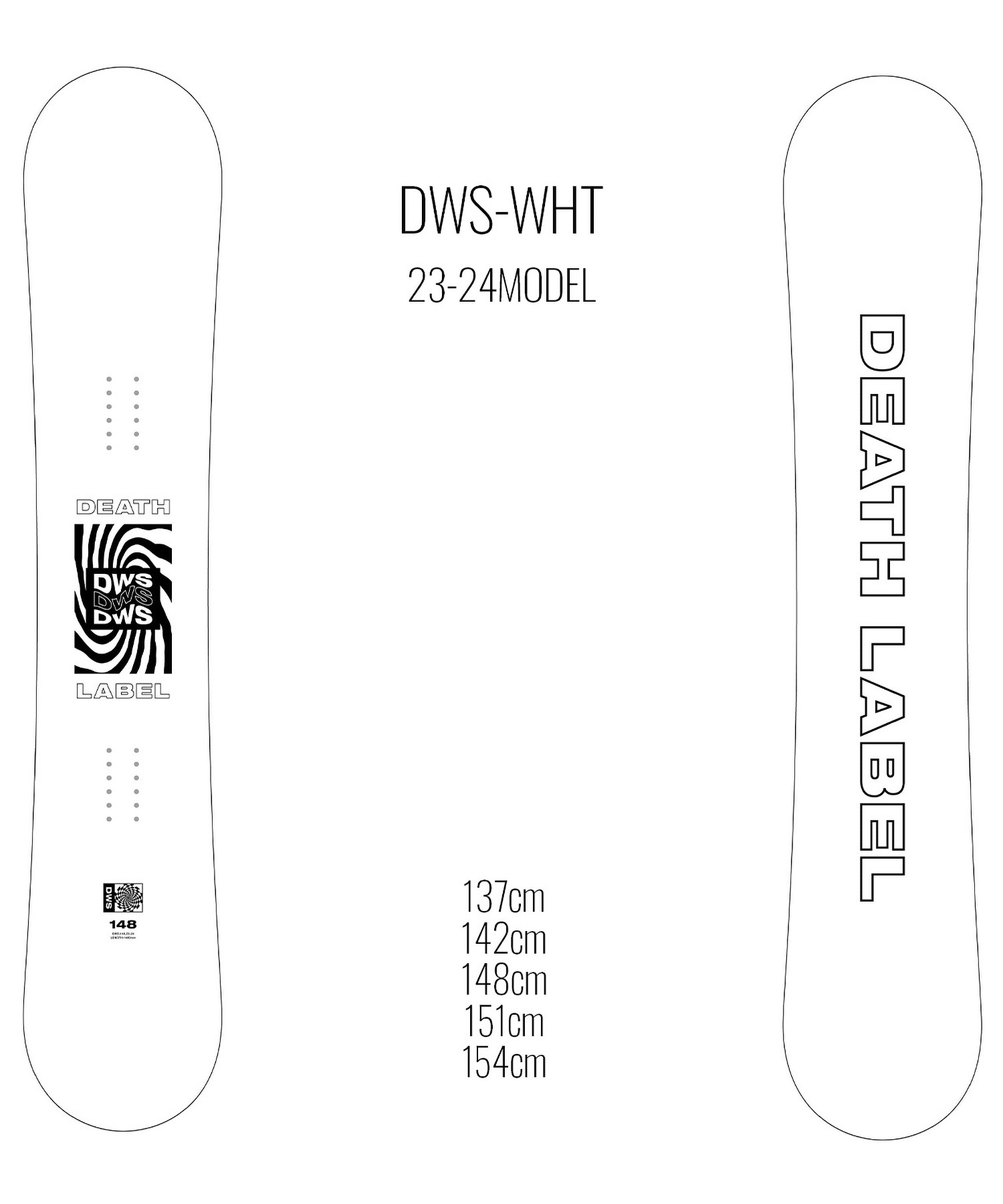 ☆スノーボード＋バインディング 2点セット DEATH LABEL デスレーベル DWS-WHT UNION ユニオン FLITE PRO 23-24モデル ムラサキスポーツ(137cm-WHITE-S)