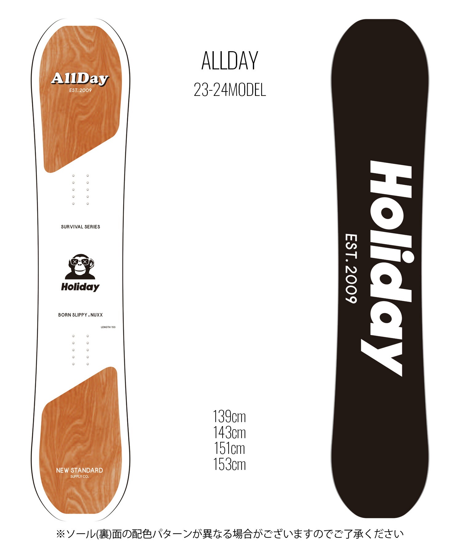 ☆スノーボード＋バインディング 2点セット HOLIDAY ホリデイ ALLDAY SALOMON サロモン RHYTHM 23-24モデル ムラサキスポーツ(139cm-White-S)