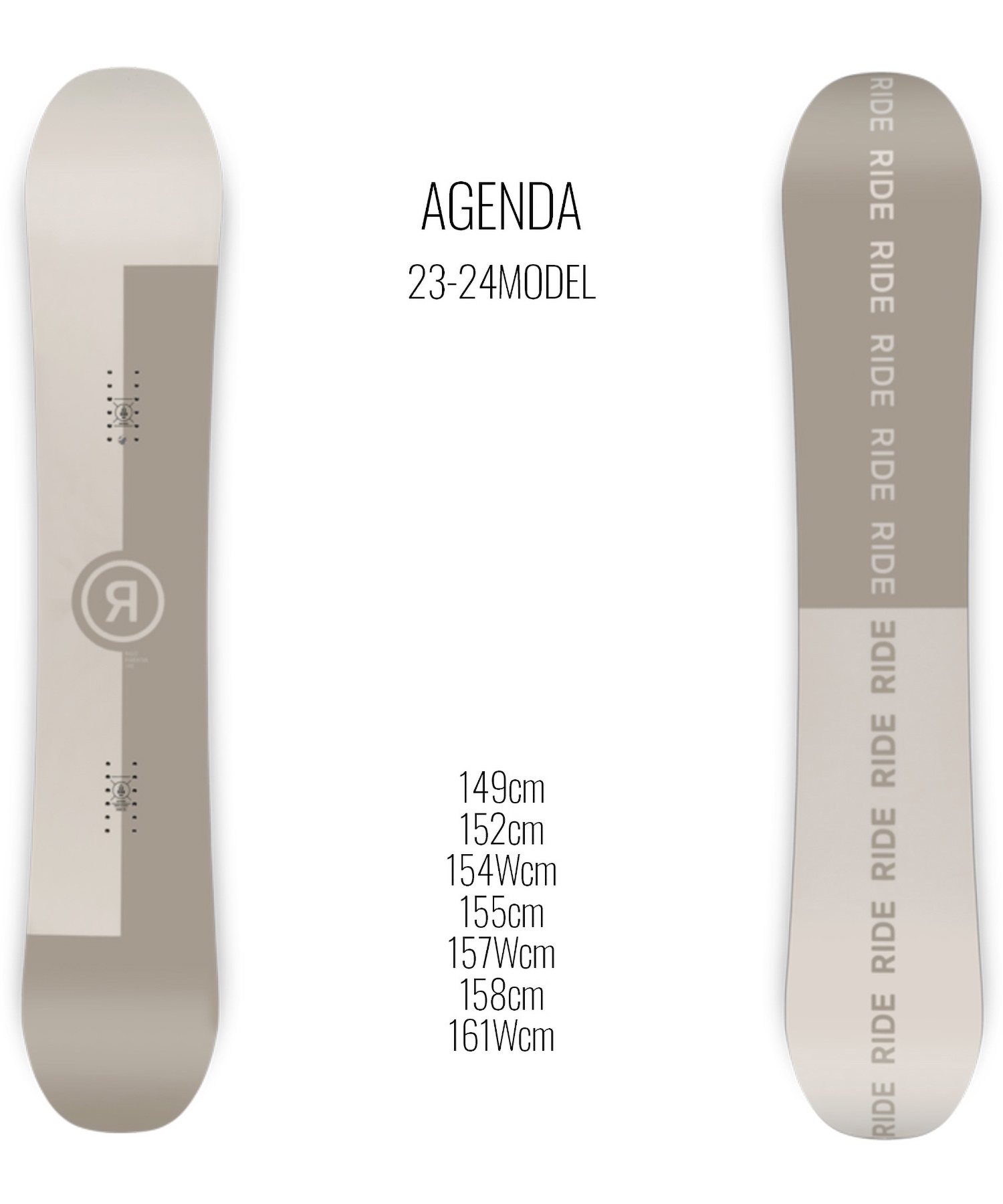 ☆スノーボード＋バインディング 2点セット RIDE ライド AGENDA FLUX フラックス EM 23-24モデル ムラサキスポーツ(155cm-WHITE-S)