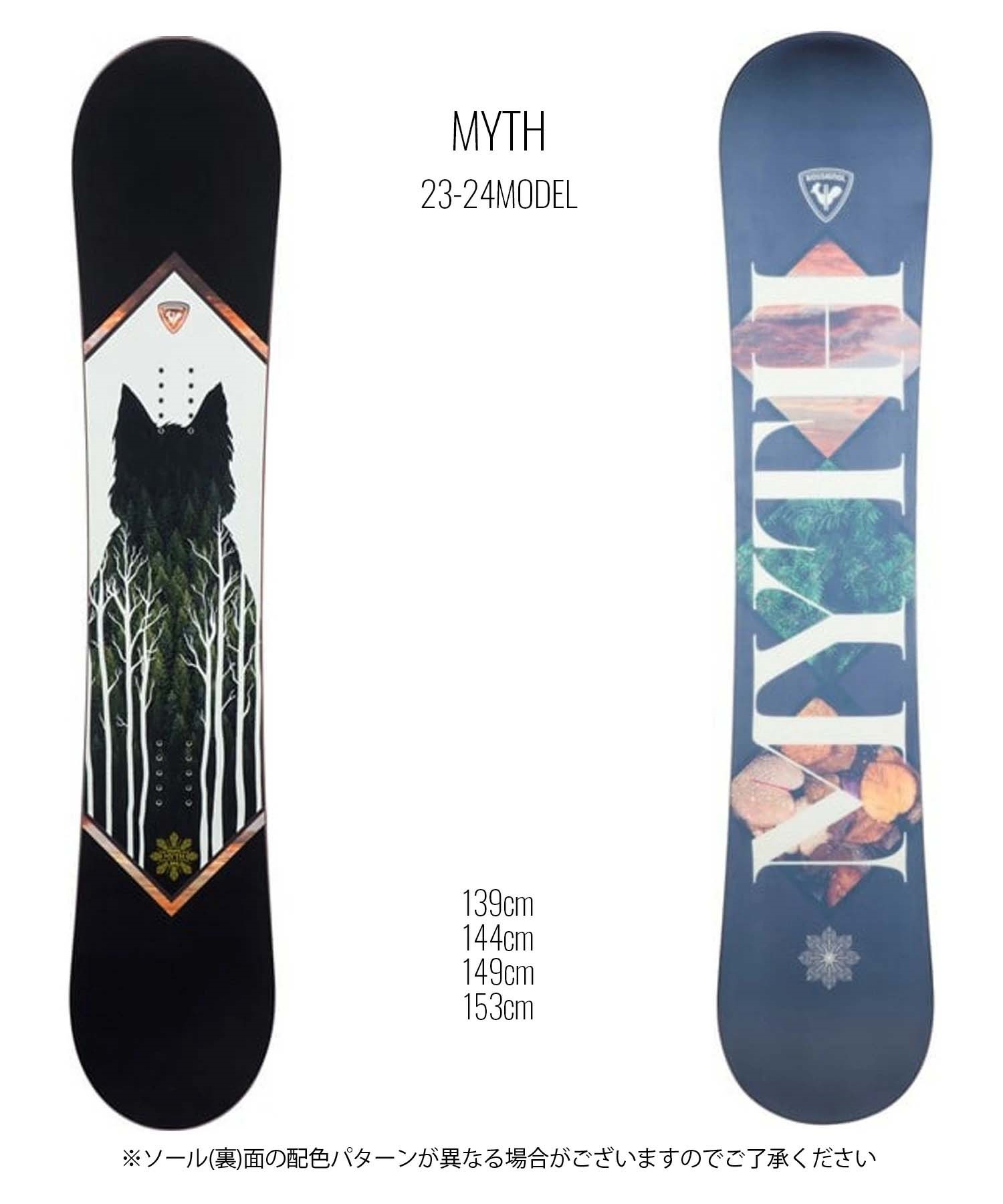 ☆スノーボード＋バインディング 2点セット ROSSIGNOL ロシニョール MYTH  SALOMON サロモン RHYTHM 23-24モデル ムラサキスポーツ(139cm-White-S)