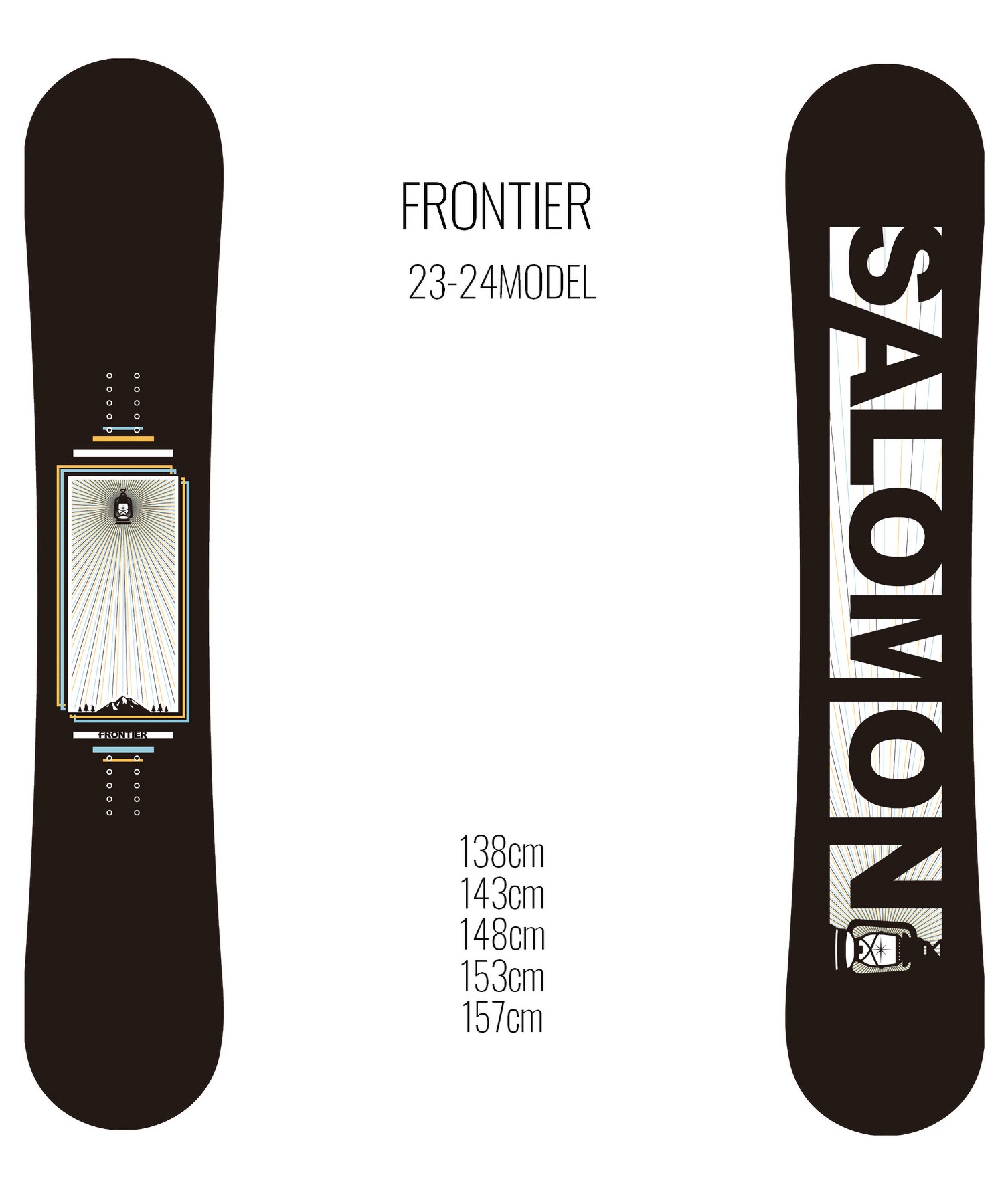 ☆スノーボード＋バインディング 2点セット SALOMON サロモン FRONTIER FLUX フラックス PR 23-24モデル ムラサキスポーツ(153cm-BLACK-S)