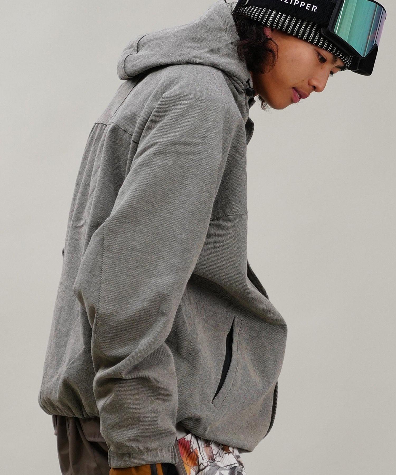 BSRABBIT ビーエスラビット スノーボード ウェア ジャケット ユニセックス DSXBS HERRINGBONE HOODED JACKET 24-25モデル(BR-M)