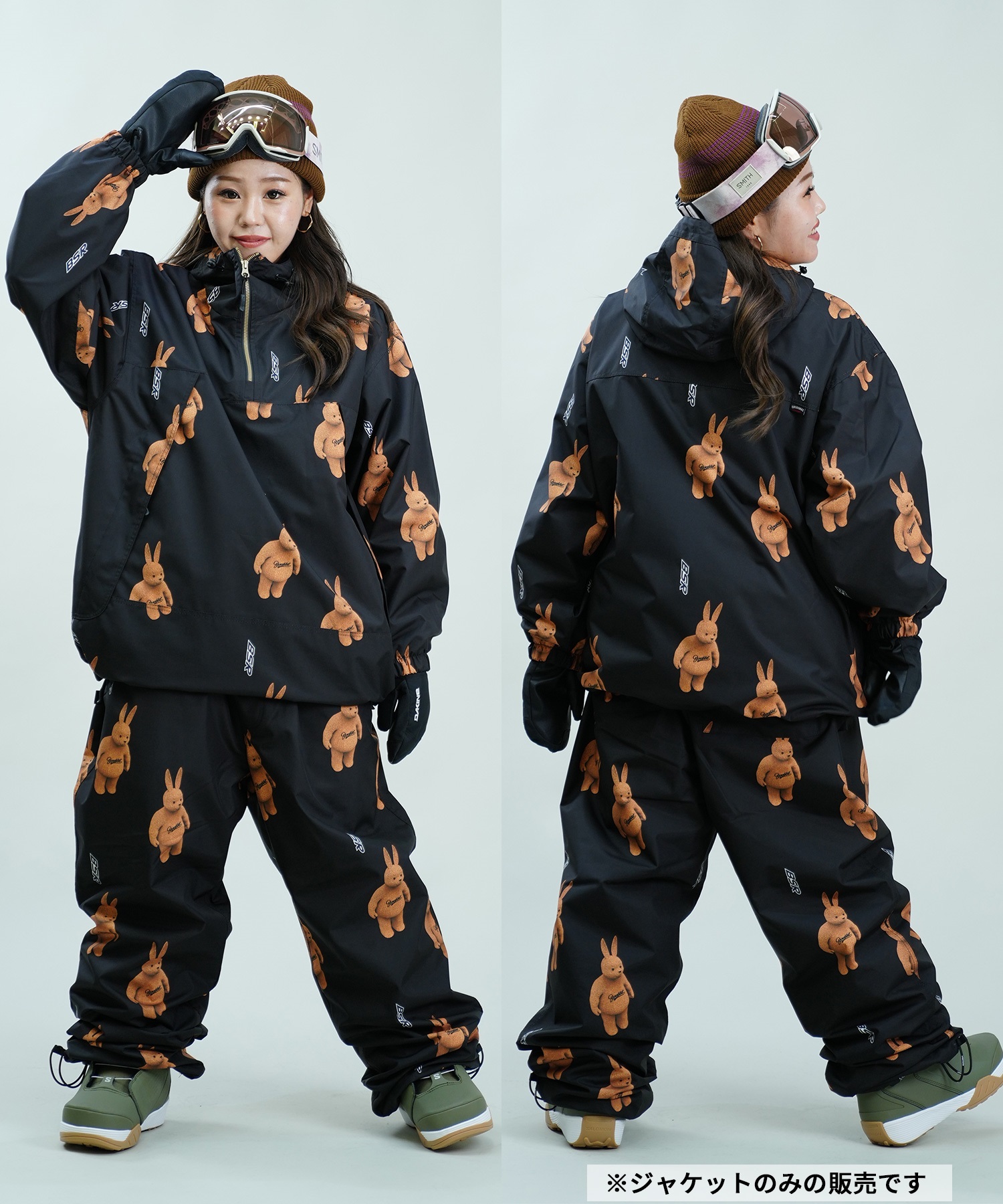 BSRABBIT ビーエスラビット スノーボード ウェア ジャケット ユニセックス 3D BEARRABBIT HOODED ANORAK  JACKET 24-25モデル スノーボードジャケット｜ムラサキスポーツオンラインストア 通販