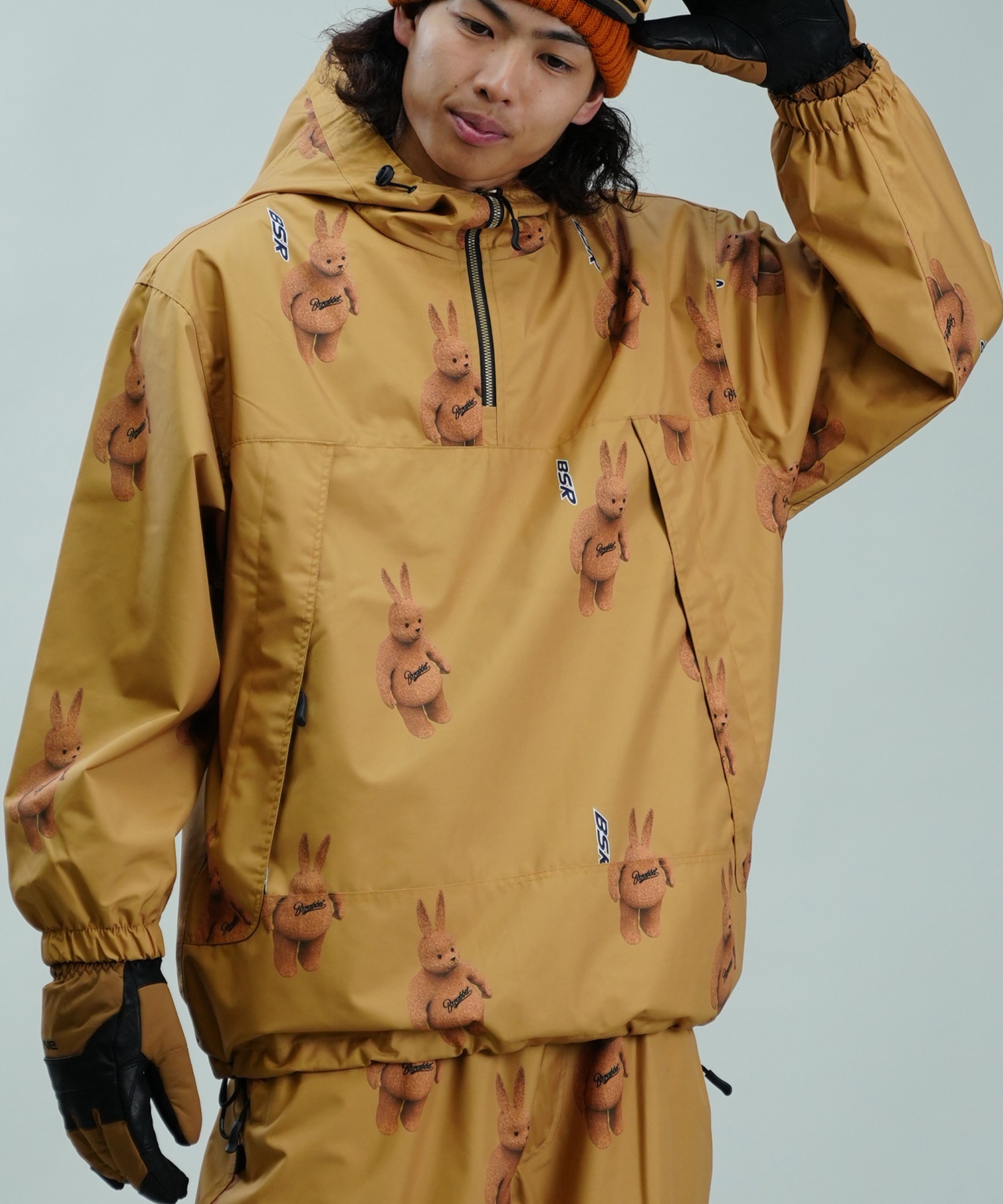 BSRABBIT ビーエスラビット スノーボード ウェア ジャケット ユニセックス 3D BEARRABBIT HOODED ANORAK  JACKET 24-25モデル スノーボードジャケット｜ムラサキスポーツオンラインストア 通販