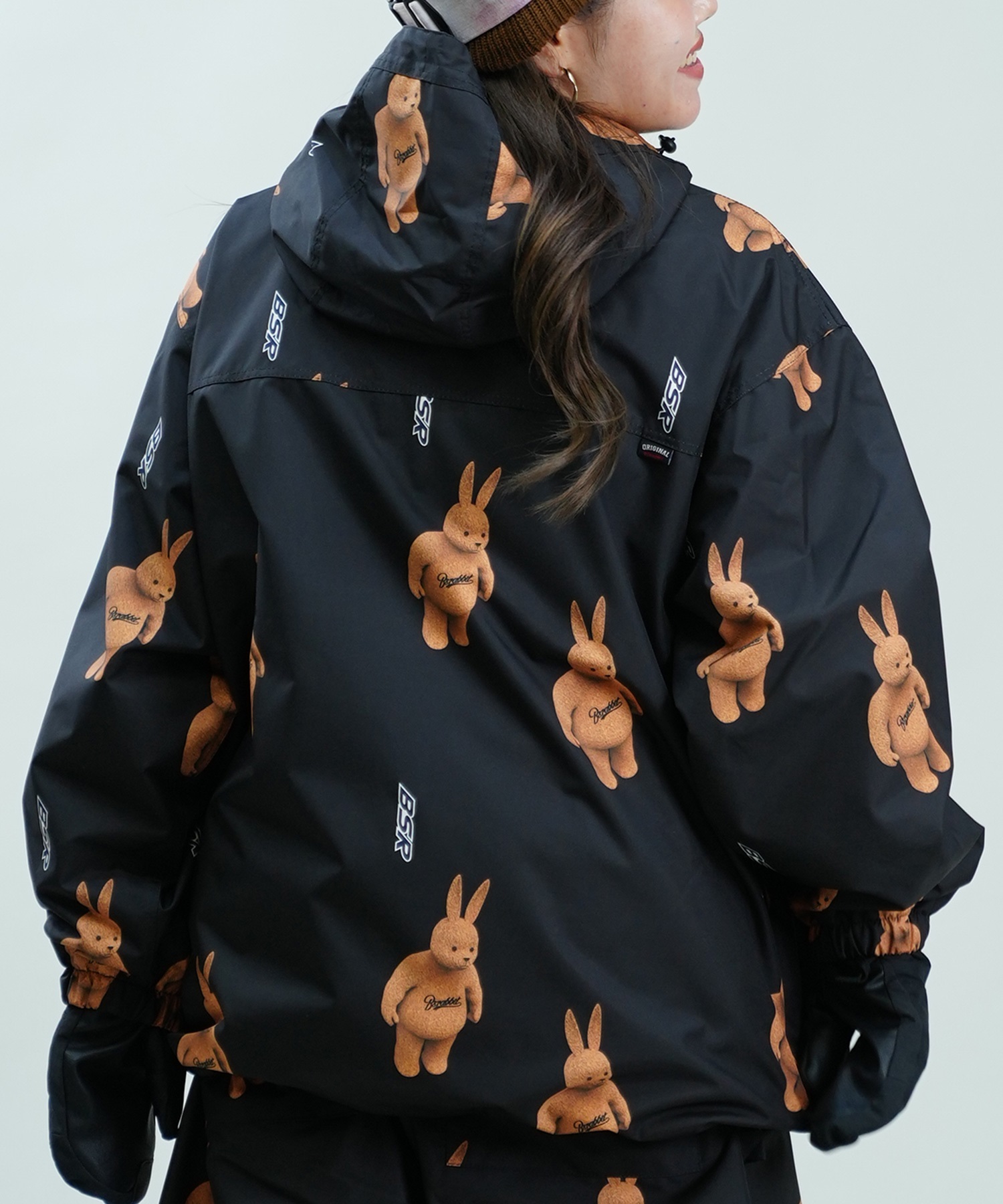 BSRABBIT ビーエスラビット スノーボード ウェア ジャケット ユニセックス 3D BEARRABBIT HOODED ANORAK  JACKET 24-25モデル スノーボードジャケット｜ムラサキスポーツオンラインストア 通販