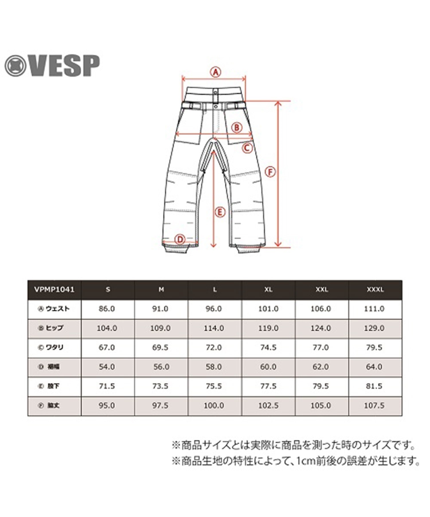 VESP べスプ スノーボード ウェア パンツ ユニセックス VPMP1041 23-24モデル(IV-M)