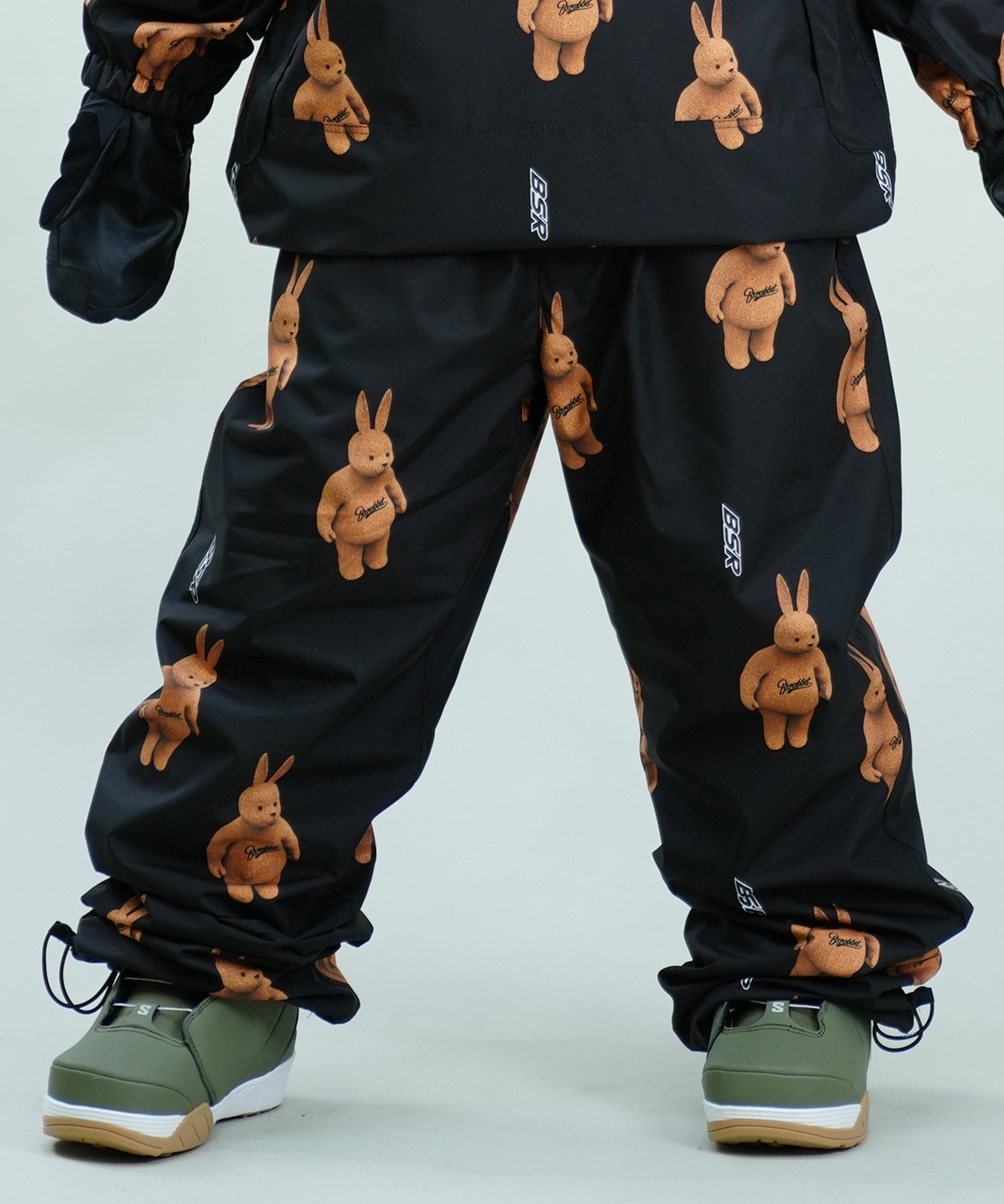 BSRABBIT ビーエスラビット スノーボード ウェア パンツ ユニセックス 3D BEARRABBIT WIDE TRACK PANTS 24-25モデル(BR-S)