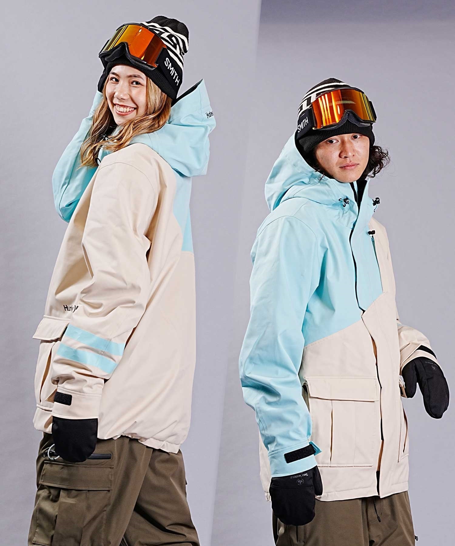 ☆スノーボードウェア 2点セット ジャケット パンツ 上下 Hurley ハーレー BLOCK PARTY SNOW JK SNOW CARGO PT 23-24モデル ムラサキスポーツ(【Jacket】LTL-M-【Pants】WHT-M)