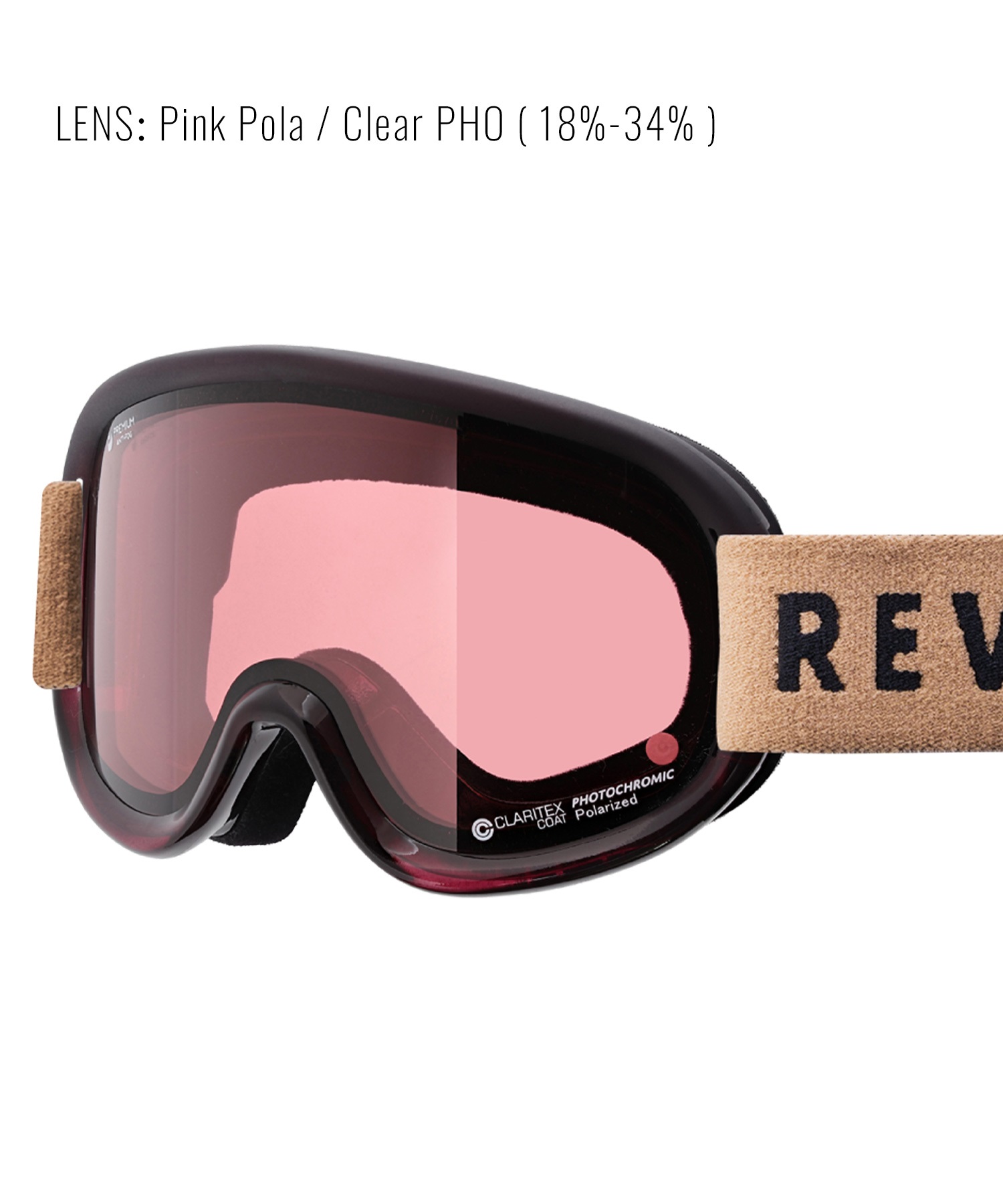 スノーボード ゴーグル ユニセックス REVOLT リボルト 平面レンズ 調光レンズ SUPER LIGHT FRAME ムラサキスポーツ 23-24モデル KK L8(PINKPOLA/CLEARPHO-F)