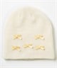 6KNOT シックスノット スノーボード ビーニー レディース ニット帽 MINI BOW BEANIE ムラサキスポーツ 24-25モデル LX J24(BKWH-ONESIZE)