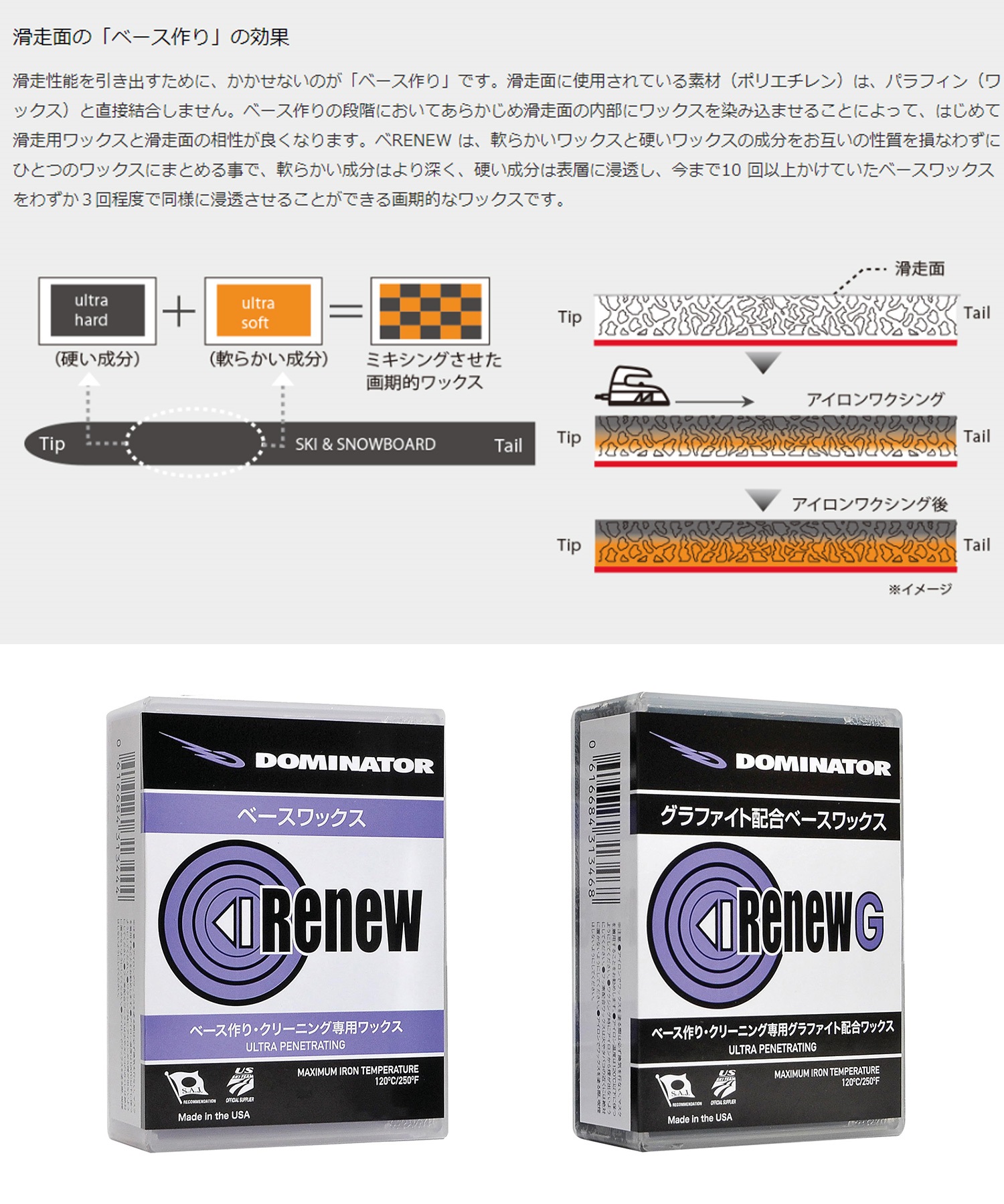 スノーボード WAX ベースワックス DOMINATOR ドミネーター RENEWG 400g 23-24モデル ムラサキスポーツ KK I28(ONECOLOR-ONESIZE)