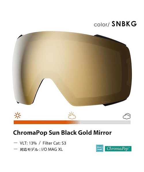 Smith Squad XL スノーゴーグル 交換用レンズ (ChromaPop Sun Black