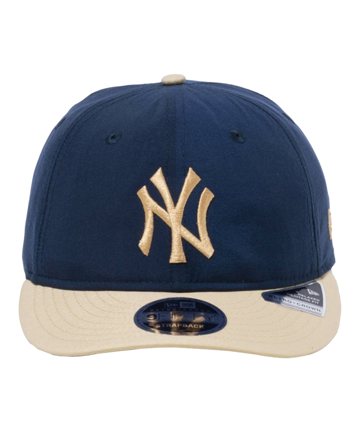 NEW ERA ニューエラ RC 9FIFTY Curved Visor Vintage Nylon ニューヨーク・ヤンキース ネイビー ベージュバイザー キャップ 帽子 14109446(NVBE-F)