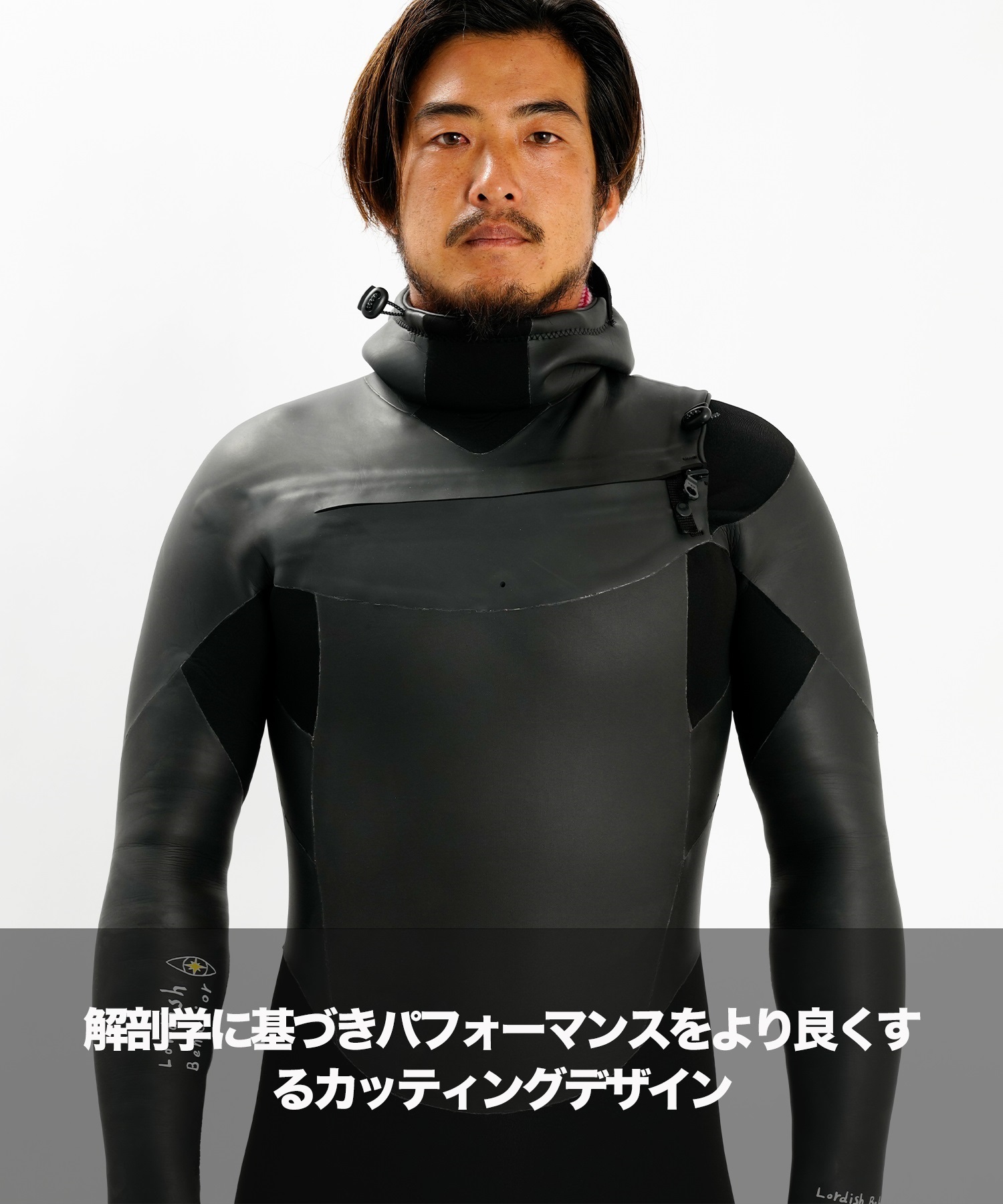 Lordish Behavior ローディッシュビヘイビアー LB CZ HOODED 5X3mm LB23-5/3HDC-ZIP メンズ ウェットスーツ セミドライ ムラサキスポーツ(BLK-M)