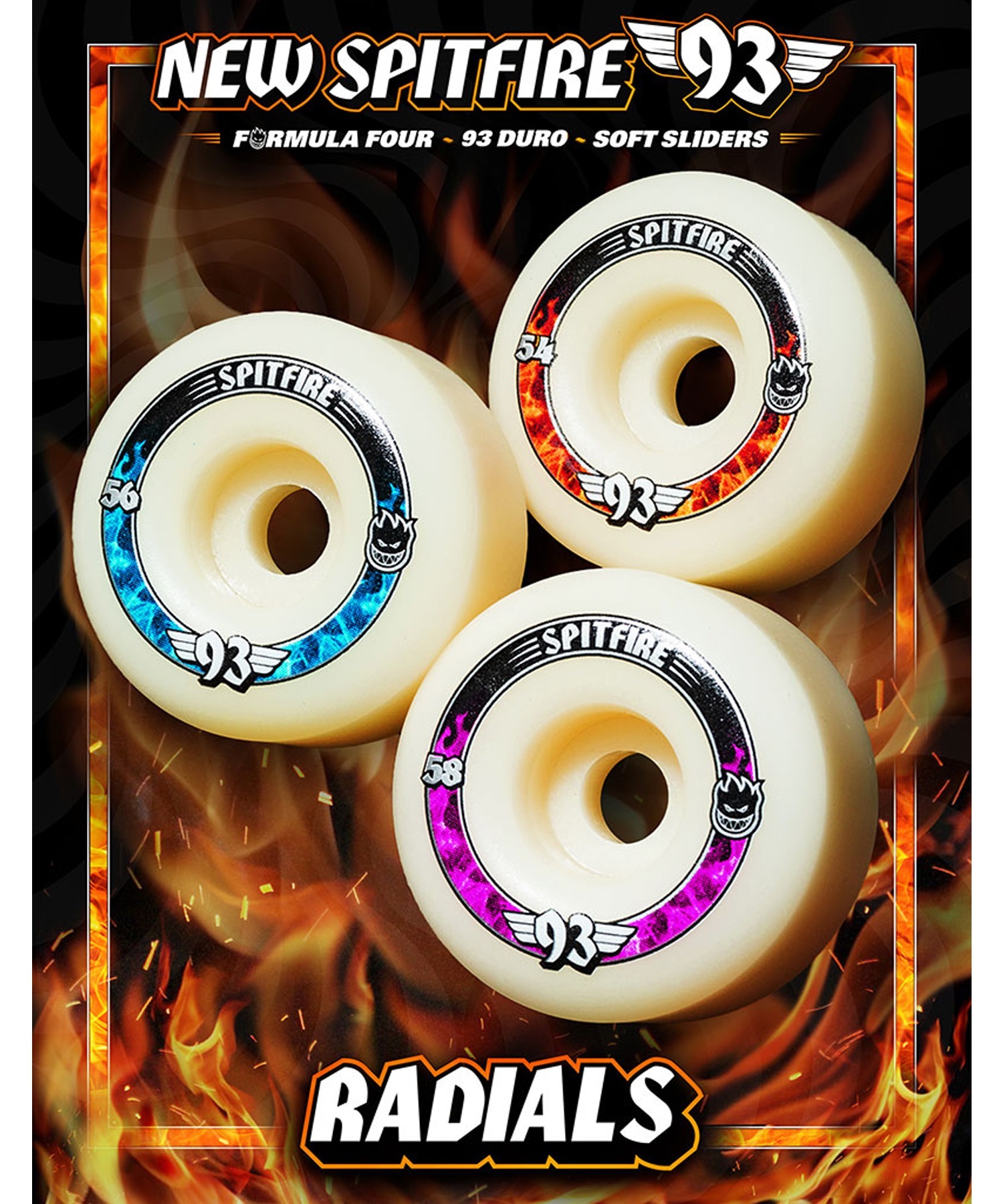 ■SPITFIRE スピットファイア スケートボード ウィール FORMULA FOUR RADIALS 93A 54mm(WT-54mm)