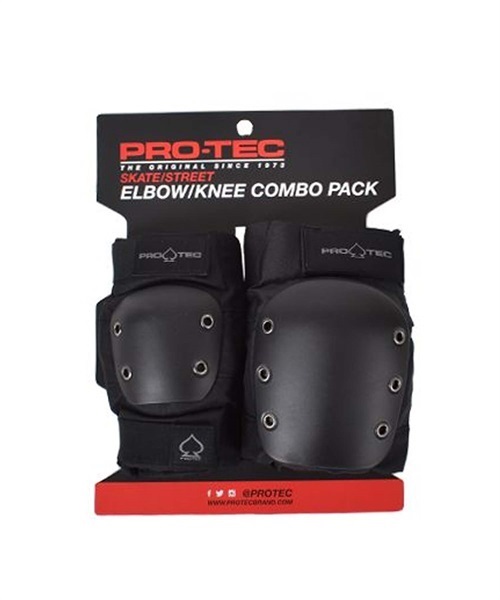 スケートボード プロテクター PROTEC プロテック STREET ELBOW/KNEE COMBO 肘用 膝用 PACK II E27(Blk-S)