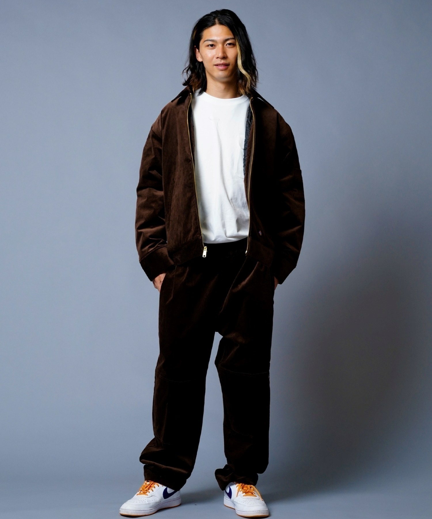 Dickies ディッキーズ コーデュロイ アイゼンハワージャケット メンズ ジャケット 中綿 キルティング オーバーサイズ セットアップ対応 18373400 別注(01WHT-M)