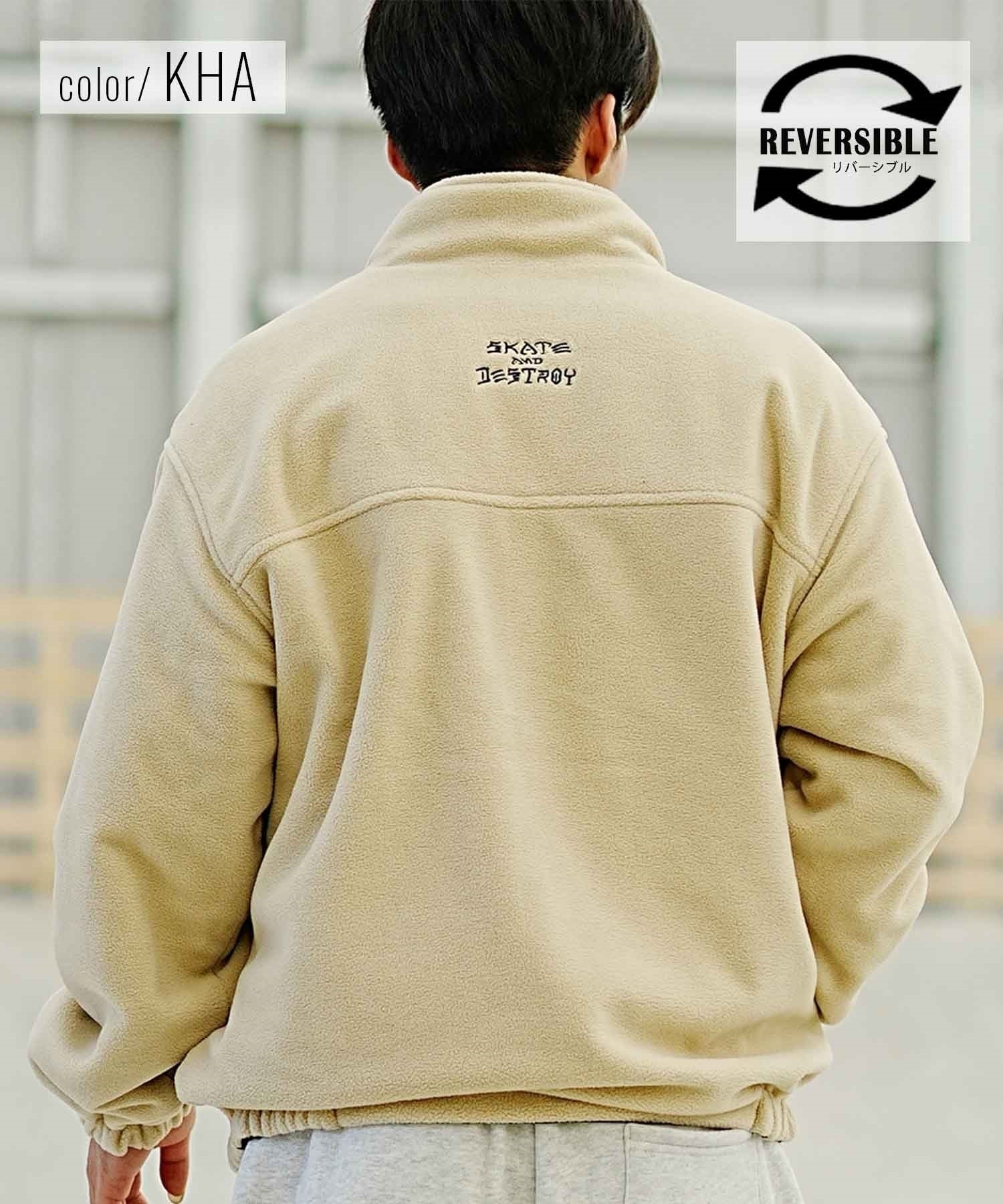 【ムラサキスポーツ別注】THRASHER/スラッシャー メンズ リバーシブルジャケット ナイロン/フリース 23MS-JKT1(GRY-M)