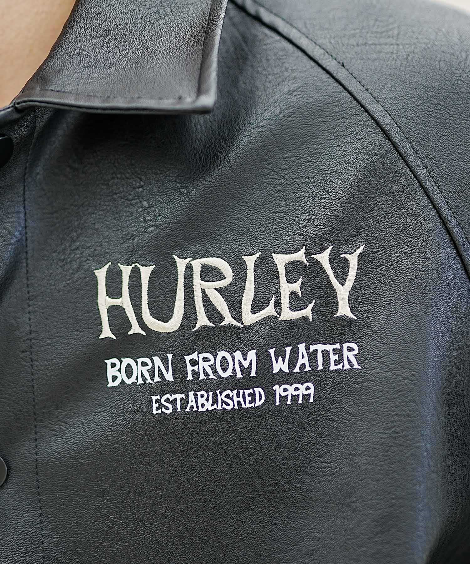 Hurley/ハーレー メンズ ライダース ジャケット シンセティックレザー 