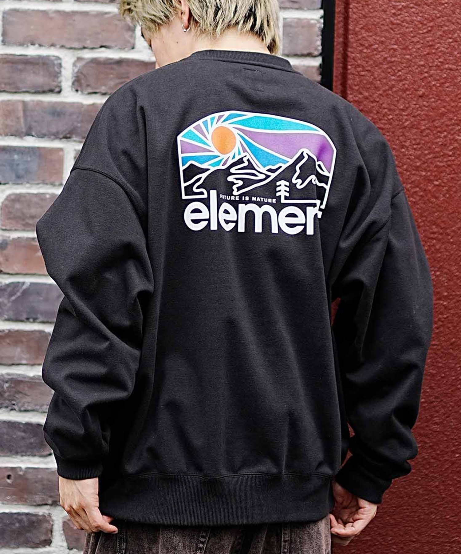 ELEMENT/エレメント SUNSET CREW WR ビックシルエット 撥水 BD022-046(WHT-M)