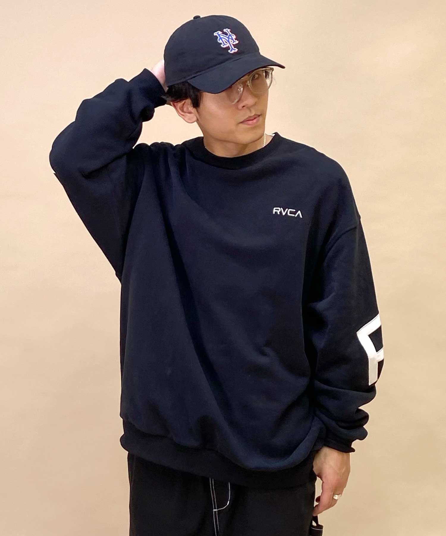 RVCA/ルーカ FAKE RVCA CR メンズ トレーナー クルーネック スウェット