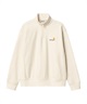 Carhartt/カーハート HALF ZIP AMERICAN SCRIPT  メンズ ハーフジップ トレーナー 裏起毛 アイボリー I027014(NATU-S)