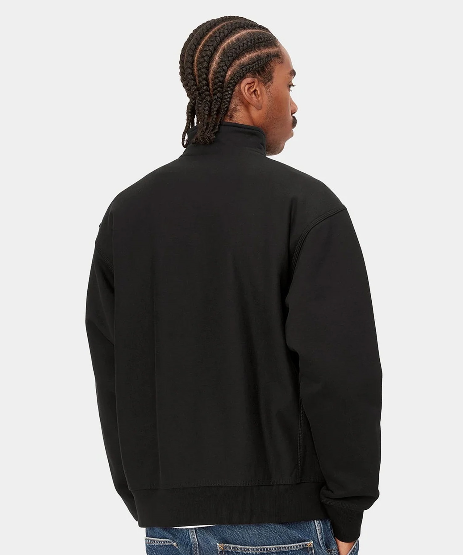 Carhartt/カーハート HALF ZIP AMERICAN SCRIPT アメリカンスクリプト メンズ ハーフジップ スウェット トレーナー 裏起毛 ブラック I027014(BLACK-S)