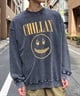 CHILLAX/チラックス メンズ スウェットトレーナー バンドTEE オーバーサイズ 234OO1TR093CL(BLK-5-M)