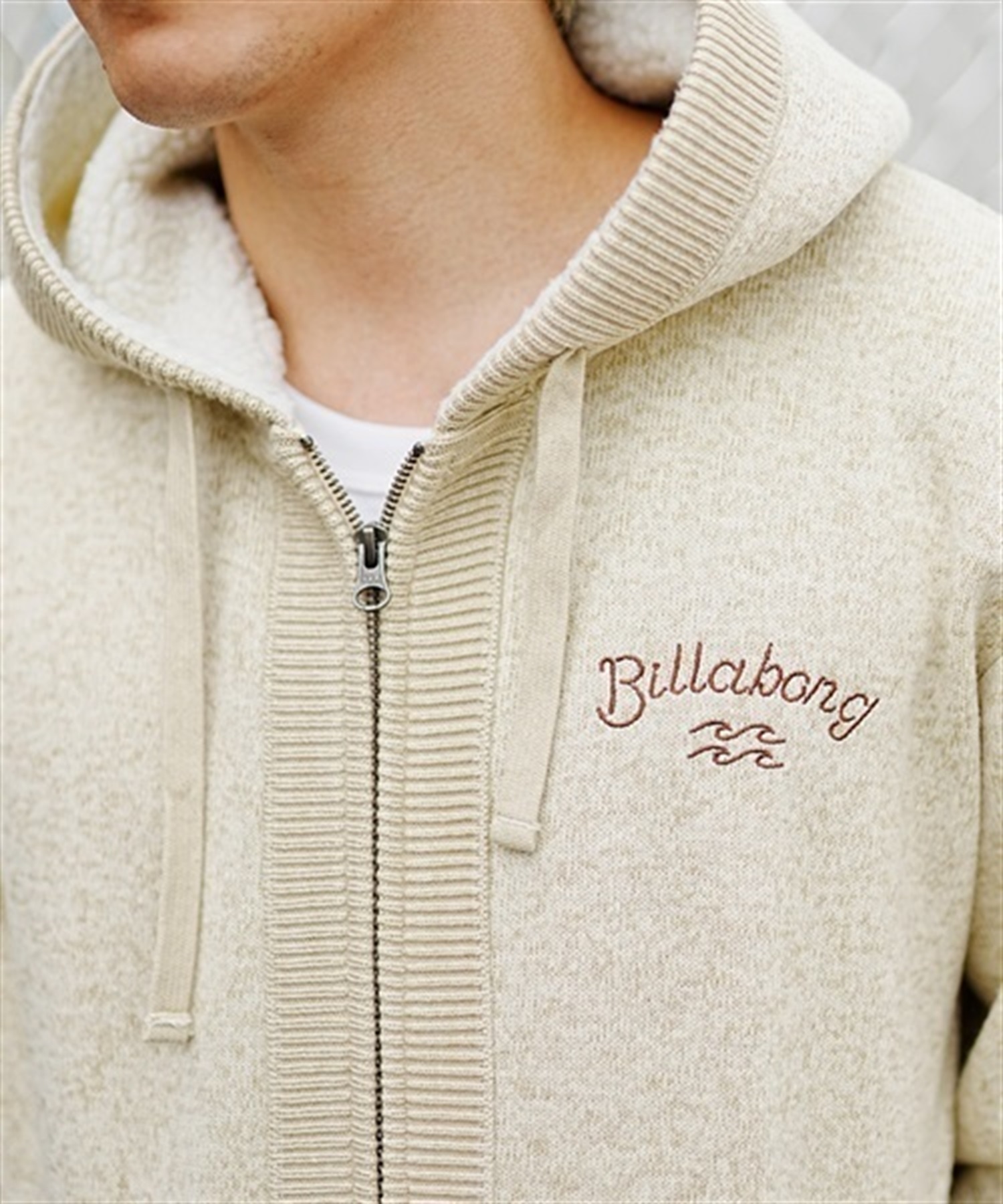 BILLABONG/ビラボン KNIT FLEECE ニット フリース ジップアップ パーカー 裏起毛 セットアップ対応 BD012-024(NVY-M)