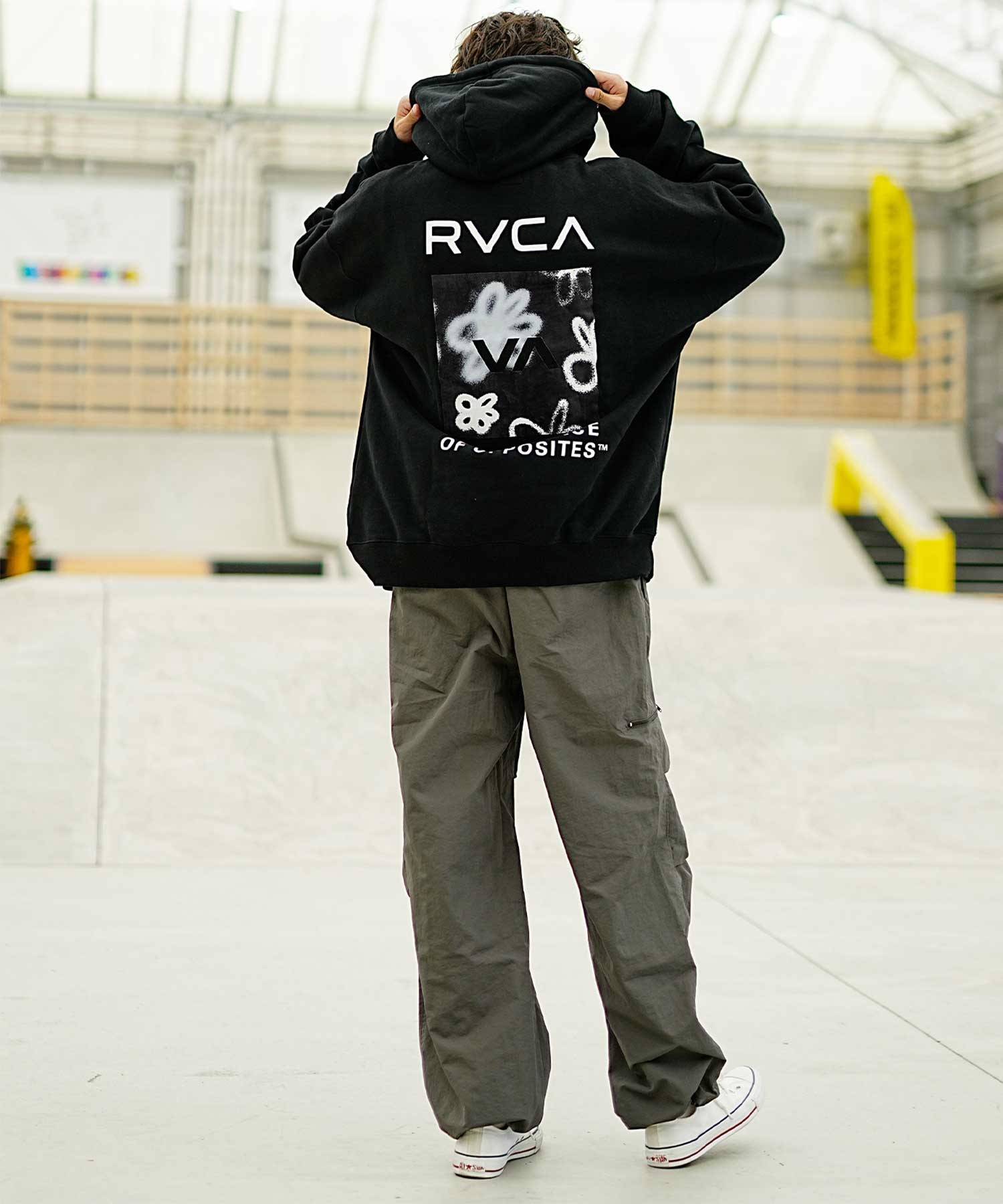 RVCA/ルーカ メンズ スクエア ロゴ オーバーサイズ クルーネック 