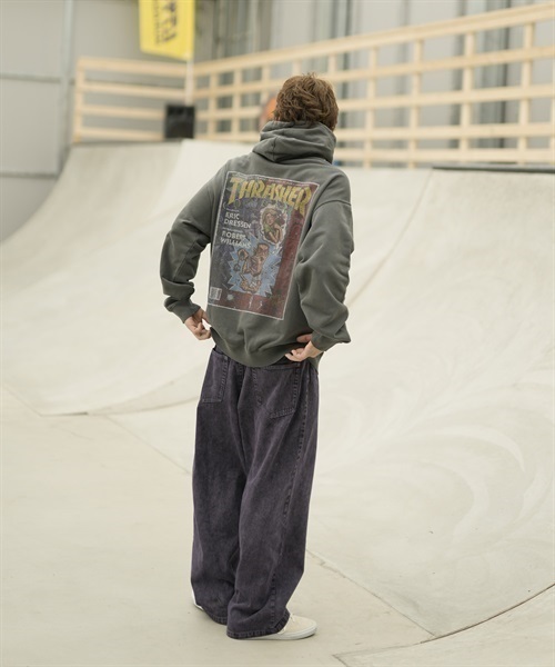 THRASHER/スラッシャー パーカー ピグメント染 カスレバックプリント ヴィンテージライク 23MS-PHD2 ムラサキスポーツ別注(AUG88-M)