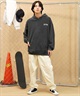 【ムラサキスポーツ別注】THRASHER/スラッシャー パウダーブリーチ加工 プルパーカ カスレプリント  ビッグシルエット 古着風テイスト THM-24ASHD01(BLK-3-M)