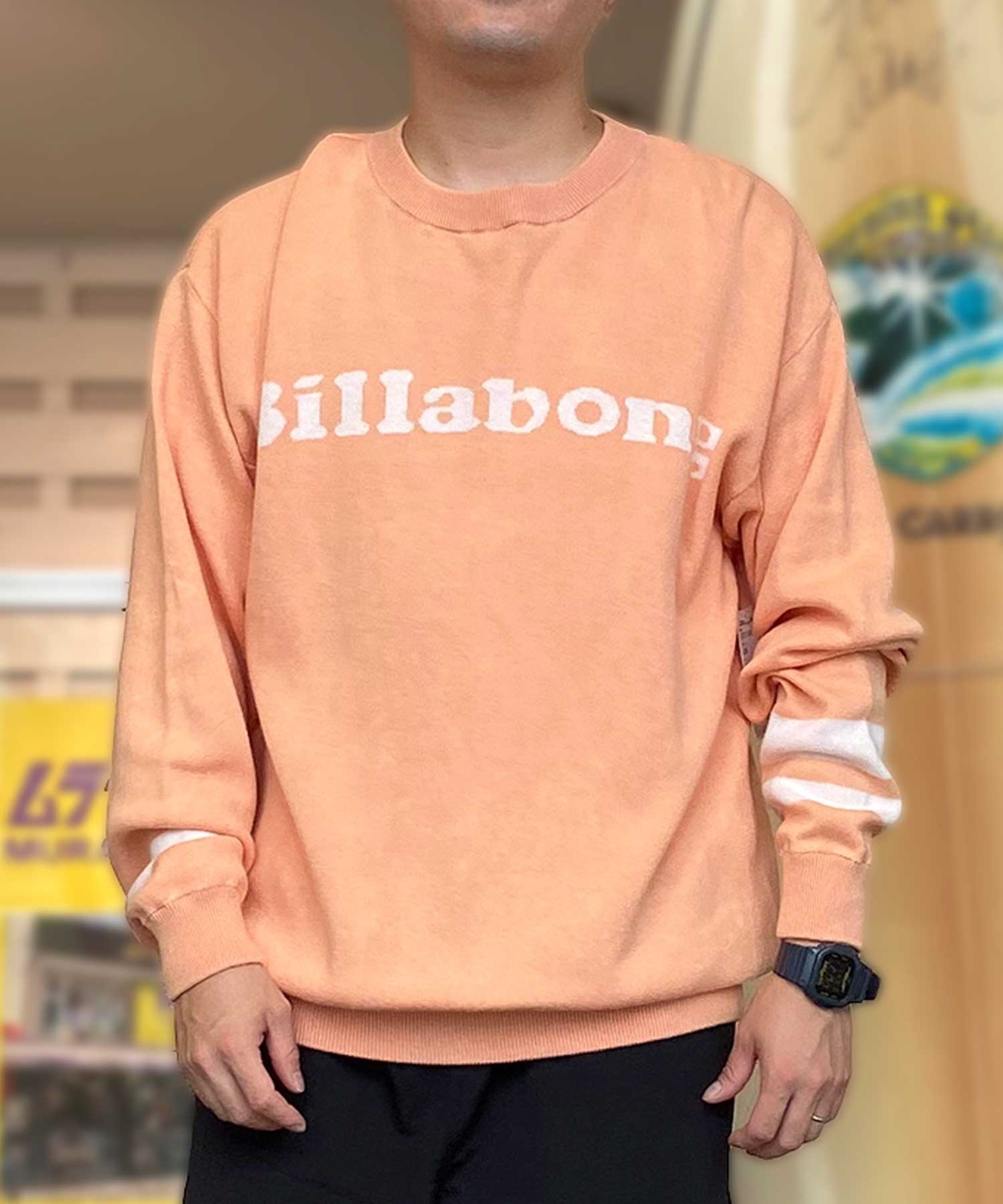 BILLABONG ビラボン BE011-690 長袖 Tシャツ クルーネックニット コットン ニット くすみカラー(CHR-M)