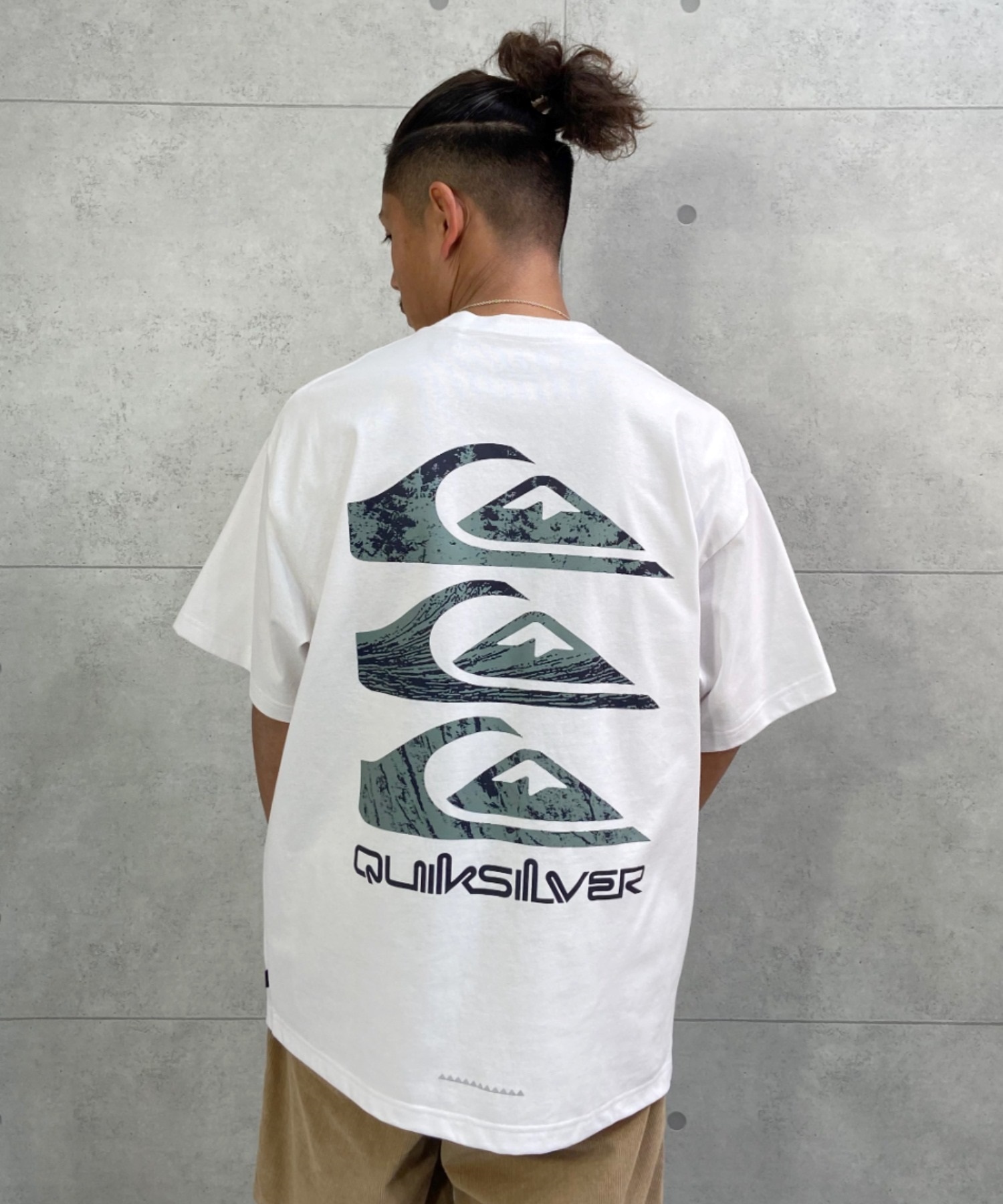 QUIKSILVER クイックシルバー QST221034 メンズ 半袖 Tシャツ バックプリント ルーズシルエット(BGE-M)