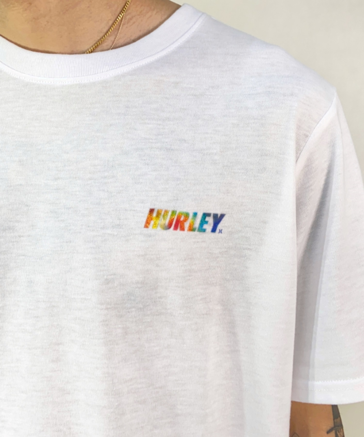 Hurley ハーレー MSS2200053 メンズ 半袖 Tシャツ ルーズシルエット スクエアロゴ バックプリントTシャツ ムラサキスポーツ限定(CGY-M)