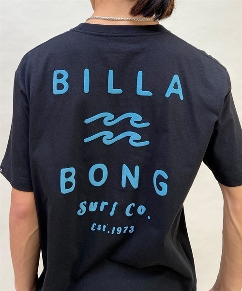 BILLABONG ビラボン CLEAN LOGO BD011-204 メンズ 半袖 Tシャツ バックプリント KX1 B20(BLK-S)