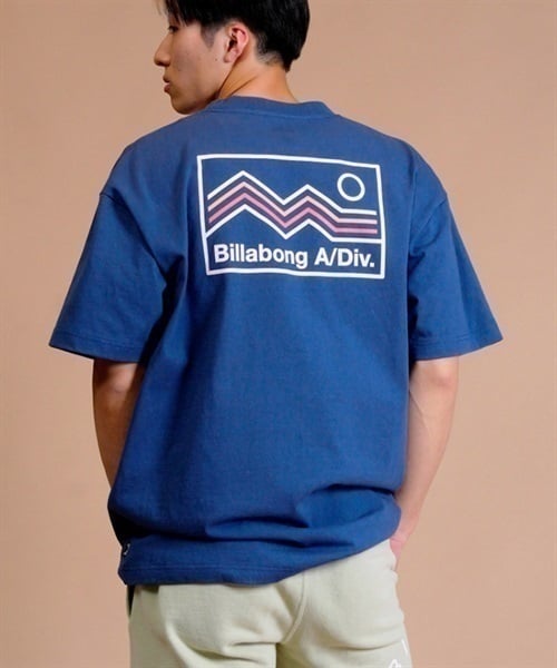 BILLABONG/ビラボン バックプリントTシャツ クルーネック半袖Tee/吸水速乾 ヘビーウェイトTシャツ BD011-244(WAA-M)