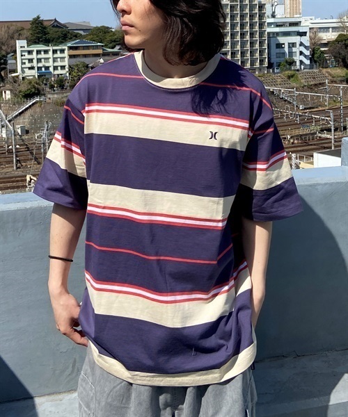 Hurley ハーレー OVRSZ BORDER SS MSS2310023 メンズ 半袖 Tシャツ KX1