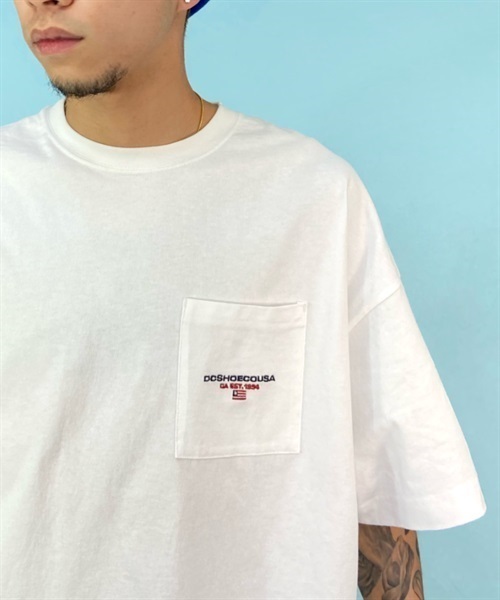 DC ディーシー 23 POCKET SS ポケット DST231042 メンズ 半袖 Tシャツ KX1 B20(WHT-M)