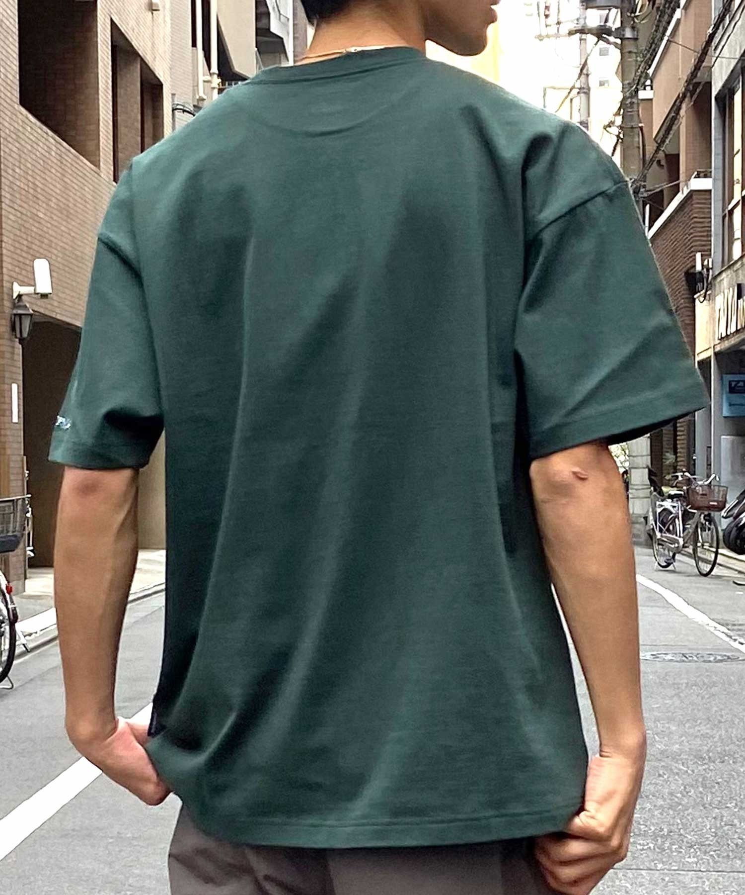 【クーポン対象】DC ディーシー DST241015 メンズ ポケット 半袖 Tシャツ ドロップショルダー ワンポイント 刺繍ロゴ(BLK-M)