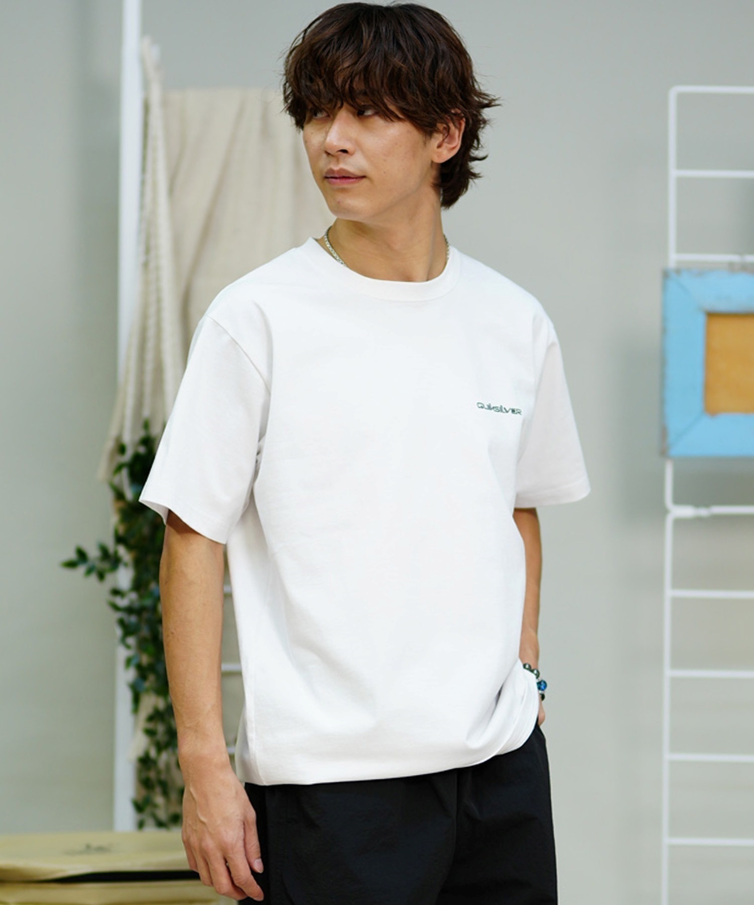 【クーポン対象】【ムラサキスポーツ限定】 QUIKSILVER クイックシルバー メンズ 半袖 Tシャツ ボックスロゴ バックプリント QST241625M(BLK-M)