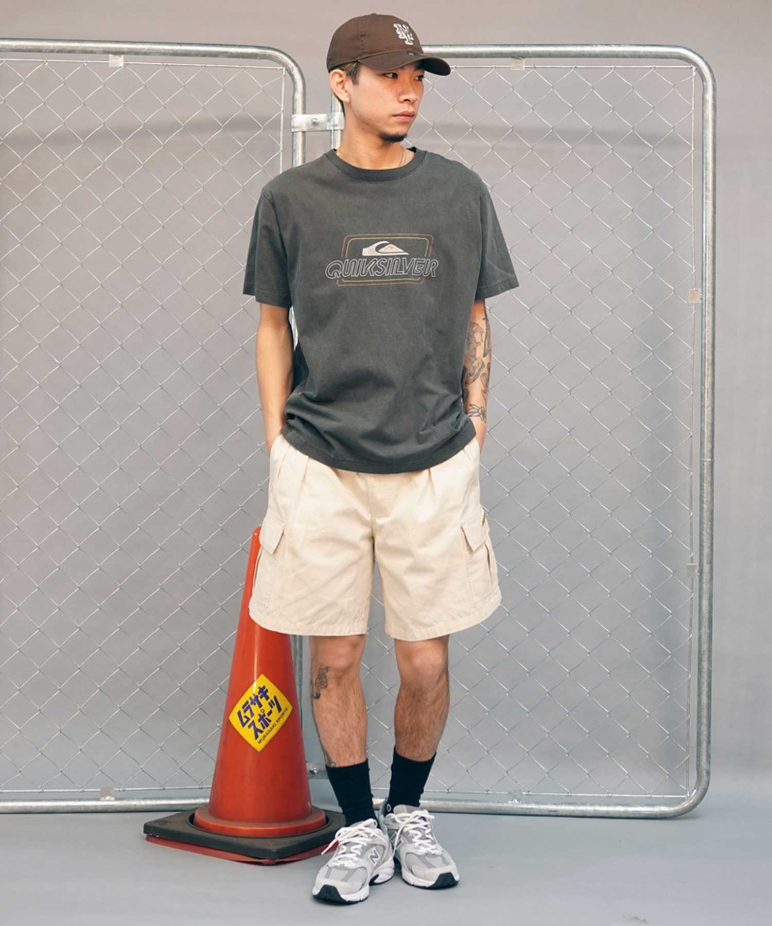 【クーポン対象】QUIKSILVER クイックシルバー QST241008 メンズ 半袖 Tシャツ ST クルーネック(CHC-M)