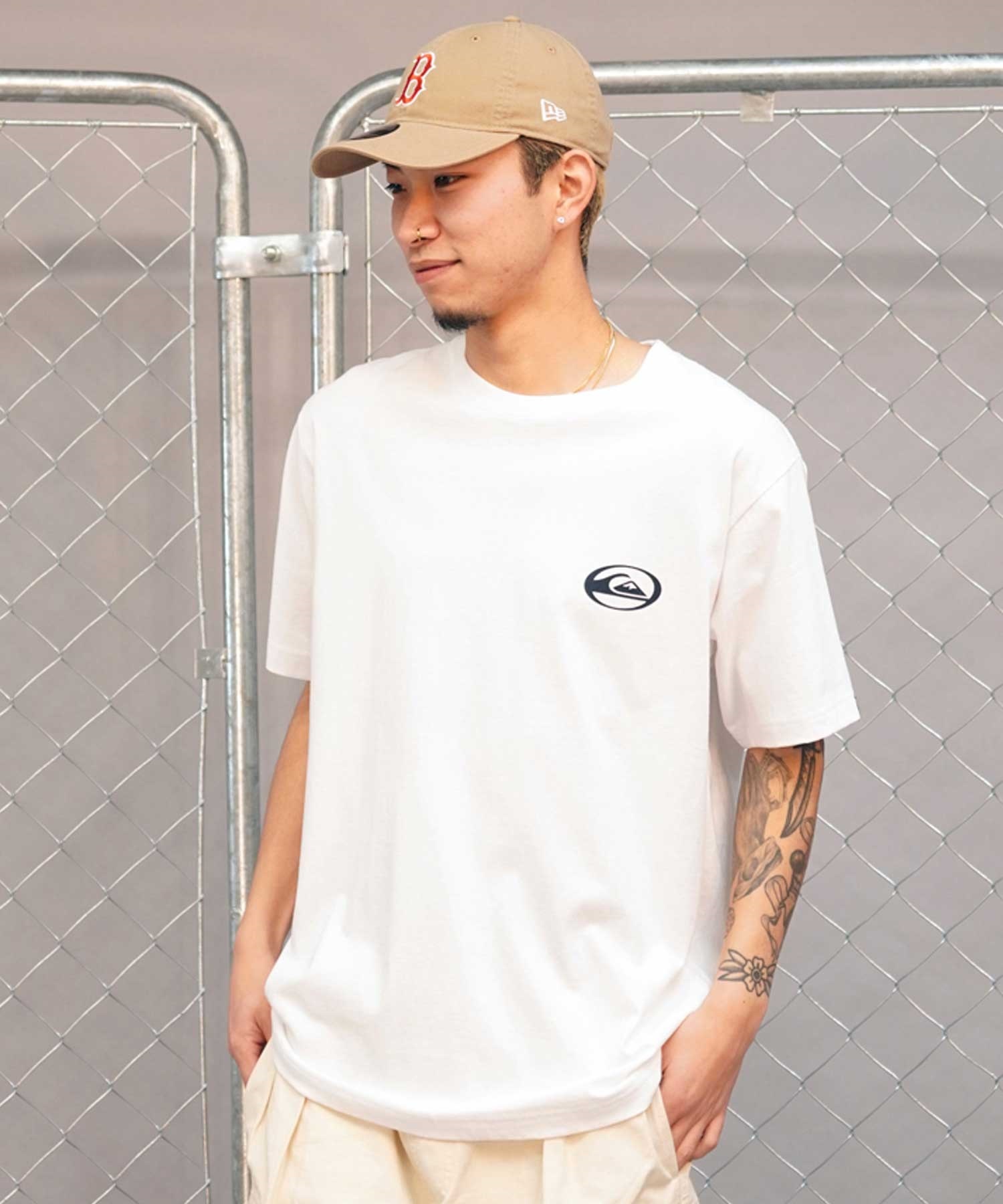 【クーポン対象】QUIKSILVER クイックシルバー QST241012 メンズ 半袖 Tシャツ ST サターンロゴ ST バックプリント(WHT-M)