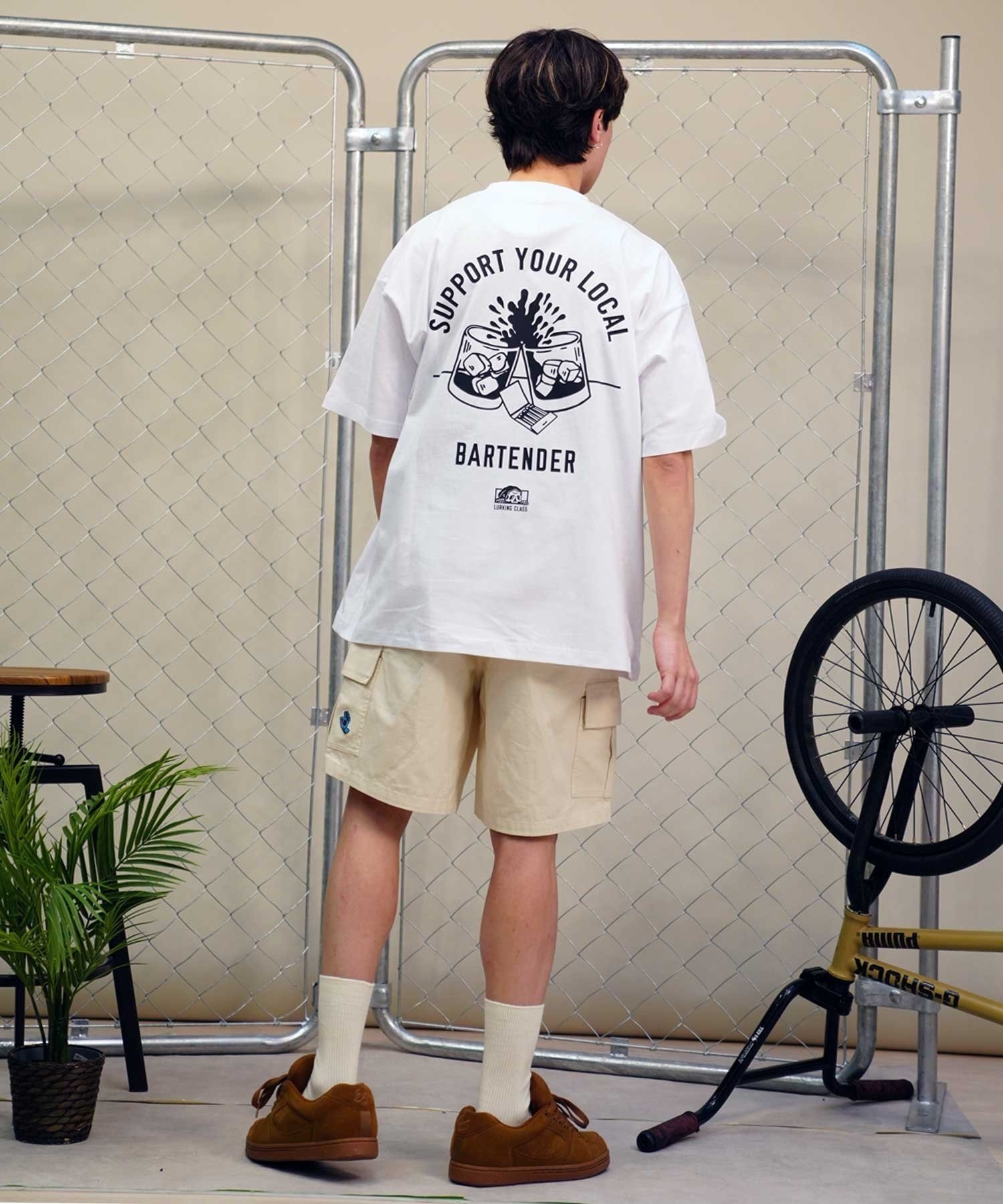 LURKING CLASS ラーキングクラス ST24STM05 メンズ 半袖 Tシャツ バックプリント オーバーサイズ Tシャツ ムラサキスポーツ限定(WHITE-M)