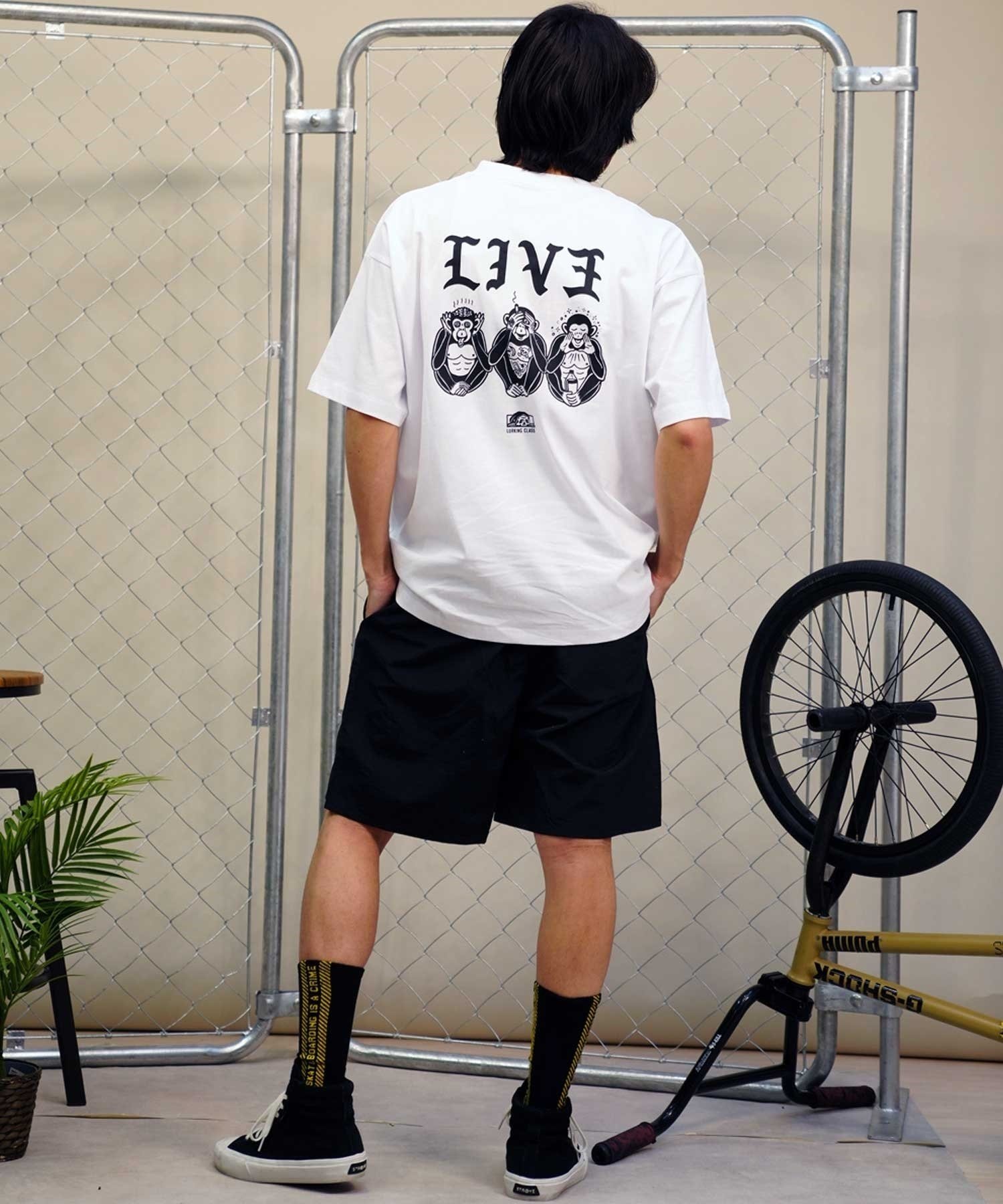 LURKING CLASS ラーキングクラス ST24STM07 メンズ 半袖 Tシャツ バックプリント オーバーサイズ Tシャツ ムラサキスポーツ限定(WHITE-M)