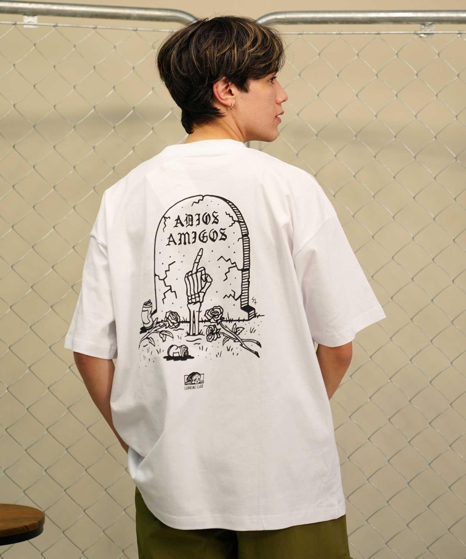 LURKING CLASS ラーキングクラス ST24STM09 メンズ 半袖 Tシャツ バックプリント オーバーサイズ ムラサキスポーツ限定(WHITE-M)