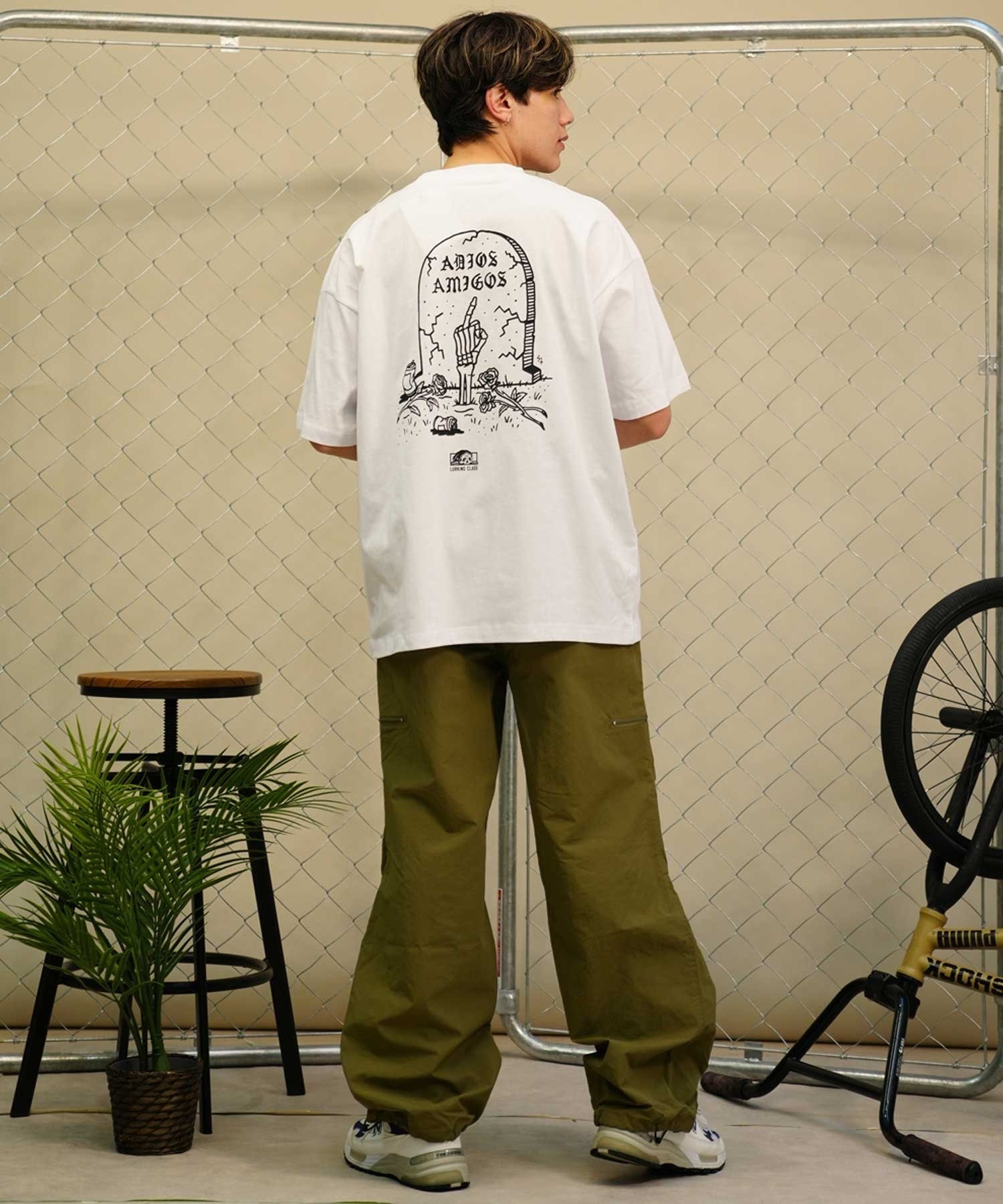 LURKING CLASS ラーキングクラス ST24STM09 メンズ 半袖 Tシャツ バックプリント オーバーサイズ ムラサキスポーツ限定(WHITE-M)